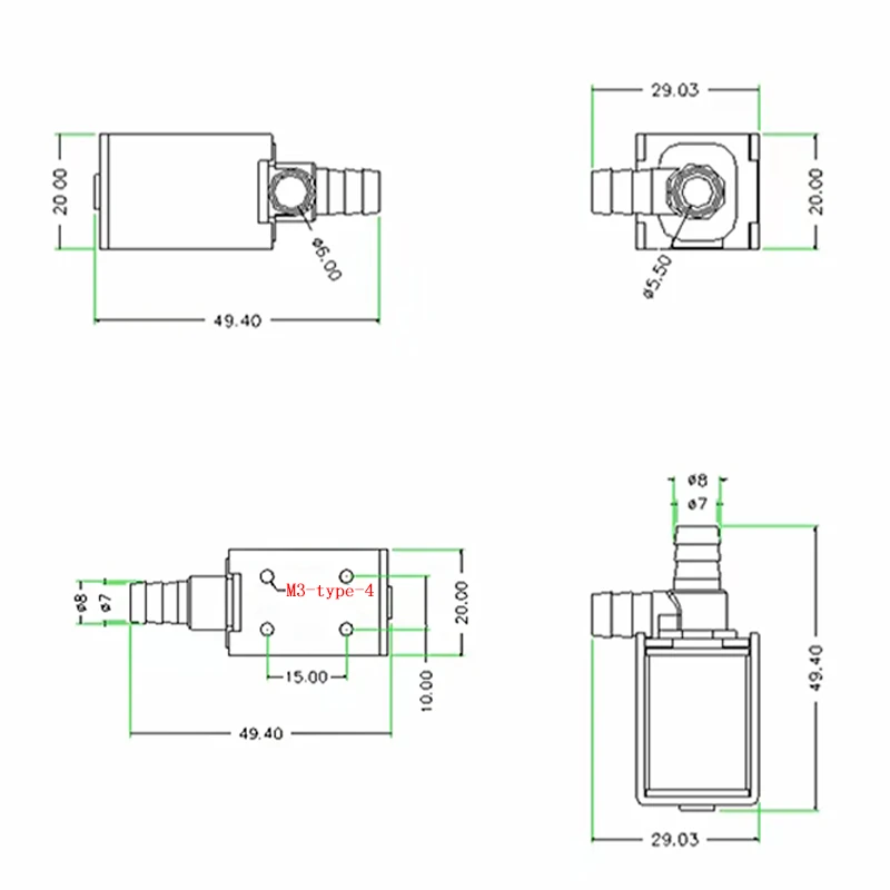 电磁阀 SOLENOID VALVE SF-04 尺寸图 1